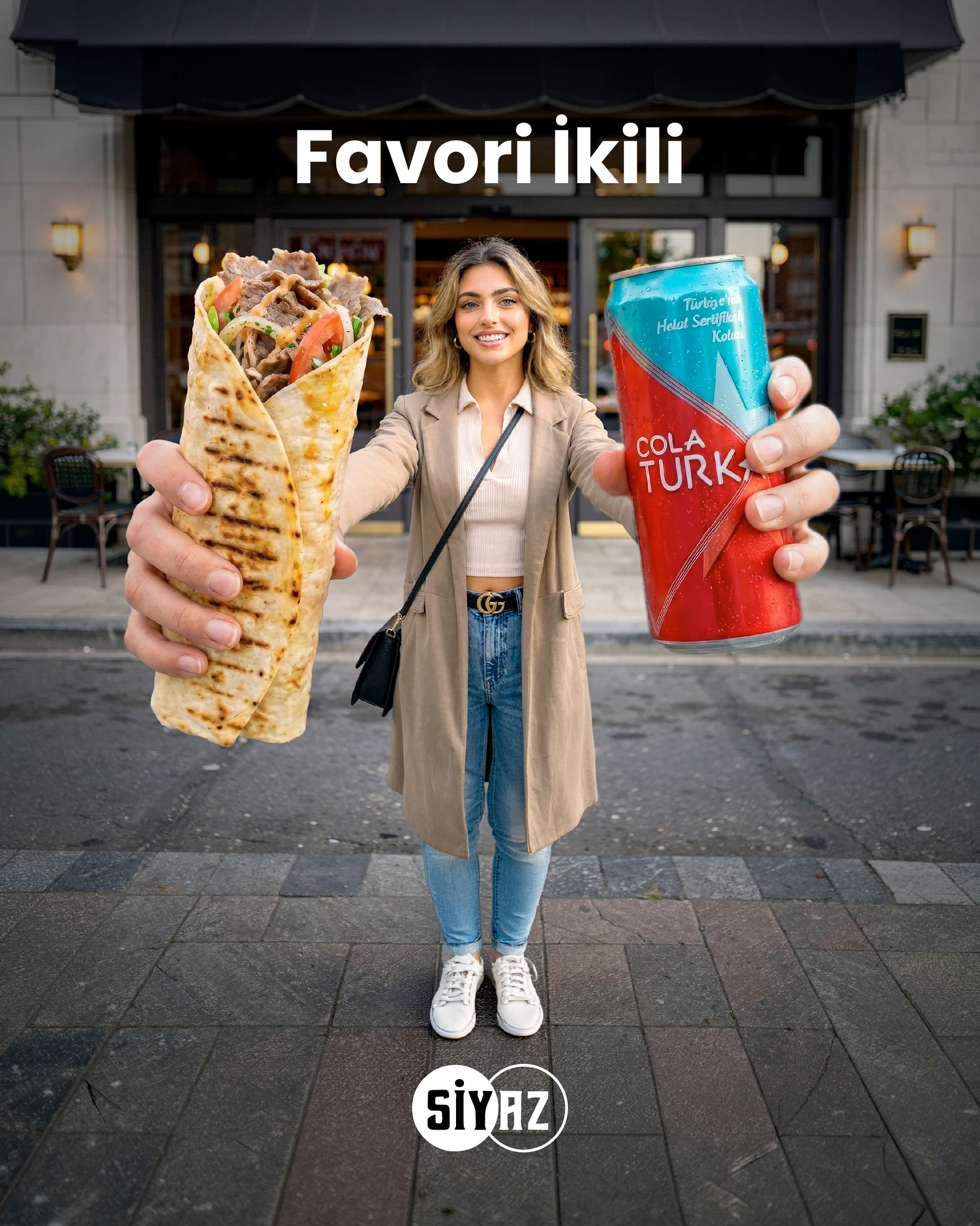 Siyaz Döner favori ikili — dürüm ve cola