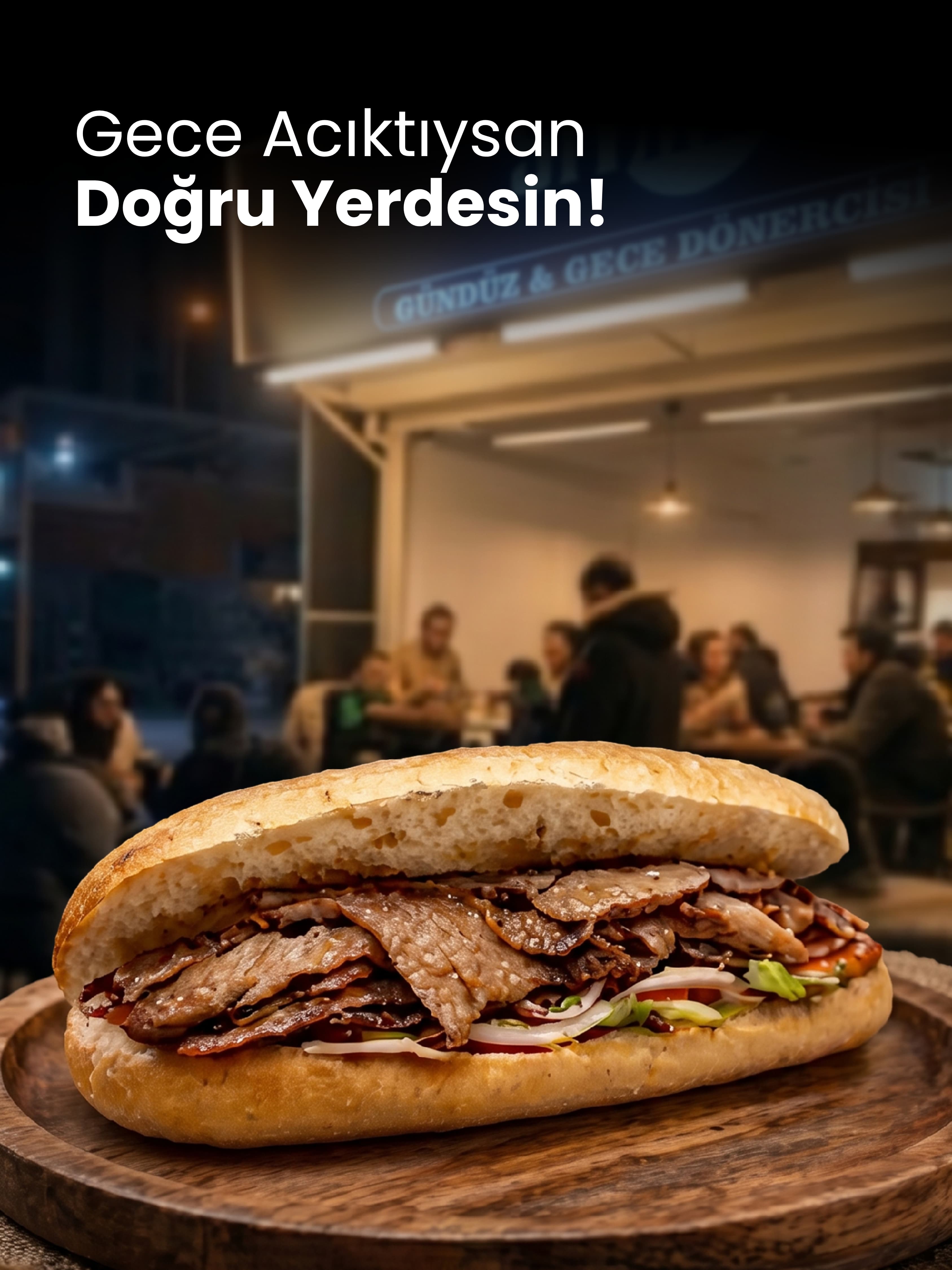 Siyaz Döner — gece açık mekan, ekmek arası döner